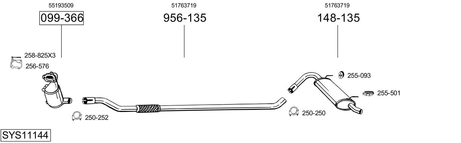 Išmetimo sistema BOSAL SYS11144