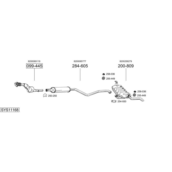 Išmetimo sistema BOSAL SYS11168