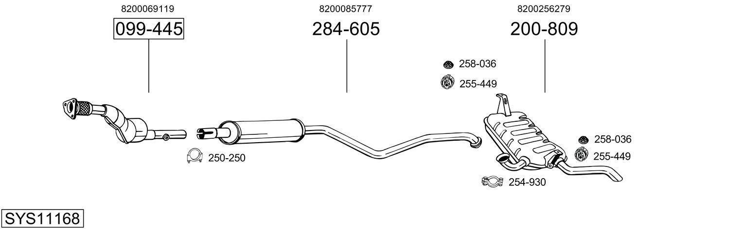Išmetimo sistema BOSAL SYS11168