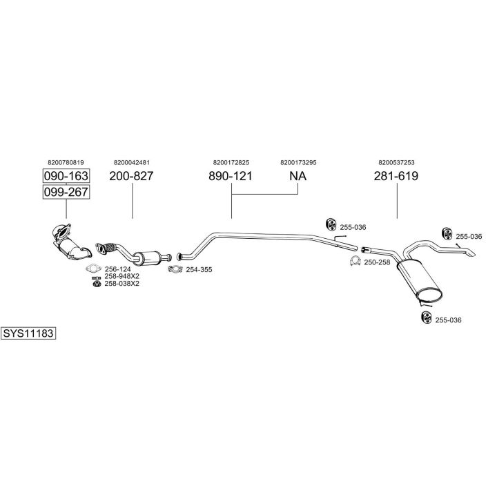 Išmetimo sistema BOSAL SYS11183