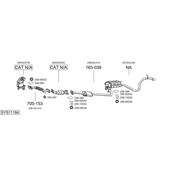 Išmetimo sistema BOSAL SYS11184