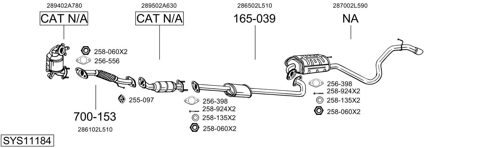 Išmetimo sistema BOSAL SYS11184