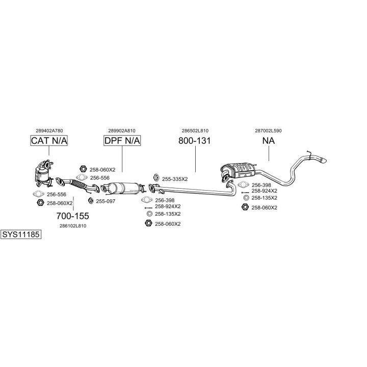 Išmetimo sistema BOSAL SYS11185