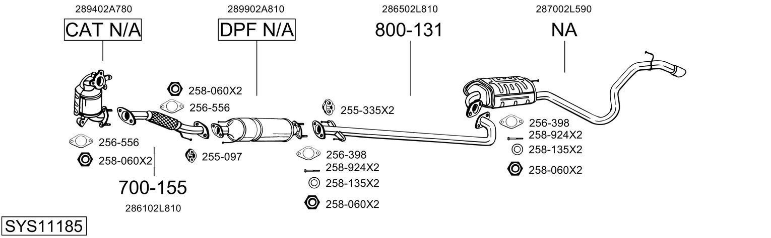 Išmetimo sistema BOSAL SYS11185