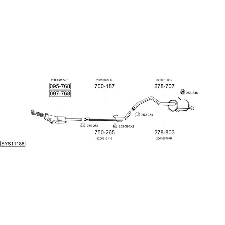 Išmetimo sistema BOSAL SYS11186