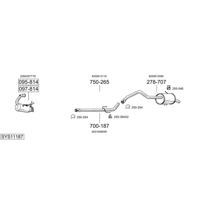 Išmetimo sistema BOSAL SYS11187
