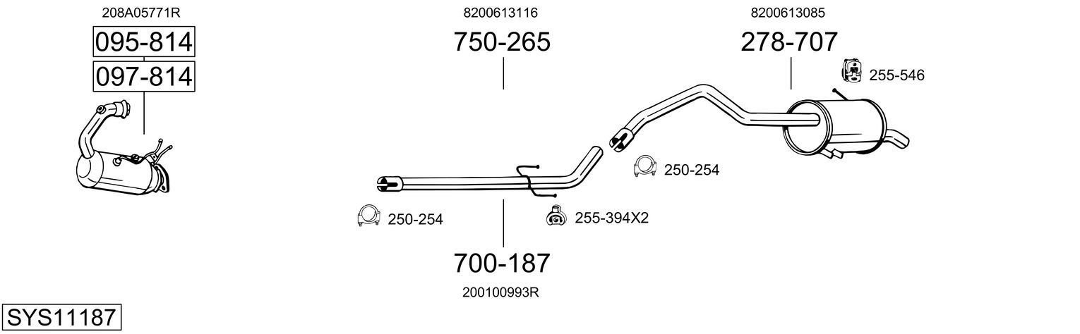 Išmetimo sistema BOSAL SYS11187