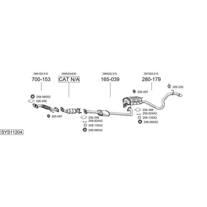 Išmetimo sistema BOSAL SYS11204