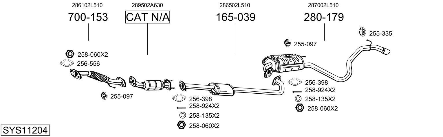 Išmetimo sistema BOSAL SYS11204