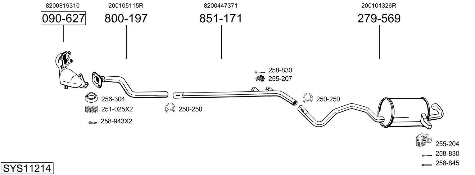 Išmetimo sistema BOSAL SYS11214