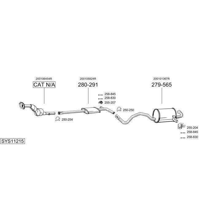 Išmetimo sistema BOSAL SYS11215