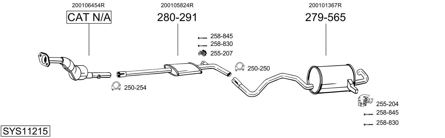Išmetimo sistema BOSAL SYS11215