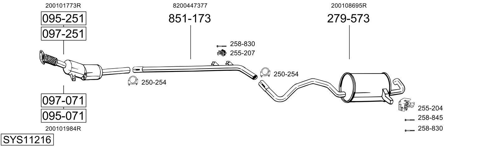 Išmetimo sistema BOSAL SYS11216