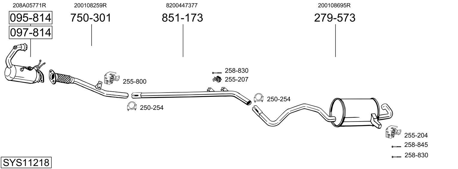 Išmetimo sistema BOSAL SYS11218