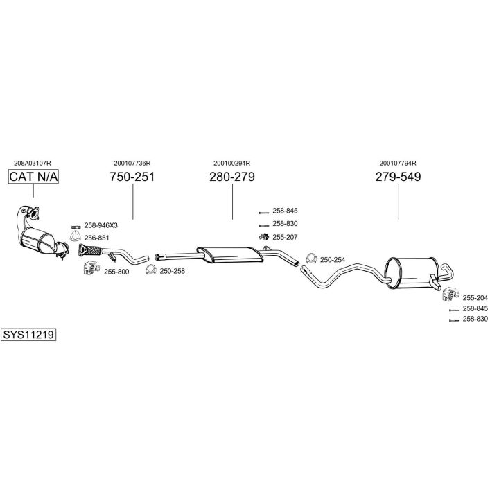 Išmetimo sistema BOSAL SYS11219