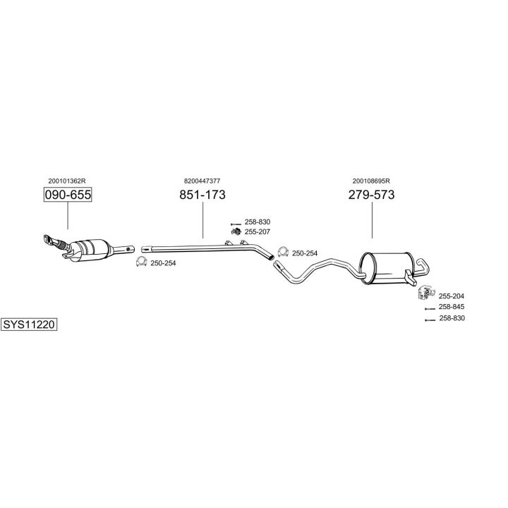 Išmetimo sistema BOSAL SYS11220