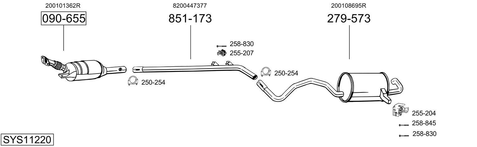 Išmetimo sistema BOSAL SYS11220