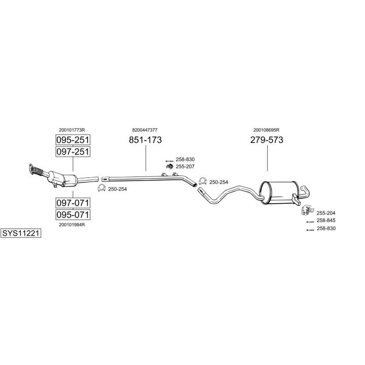 Išmetimo sistema BOSAL SYS11221