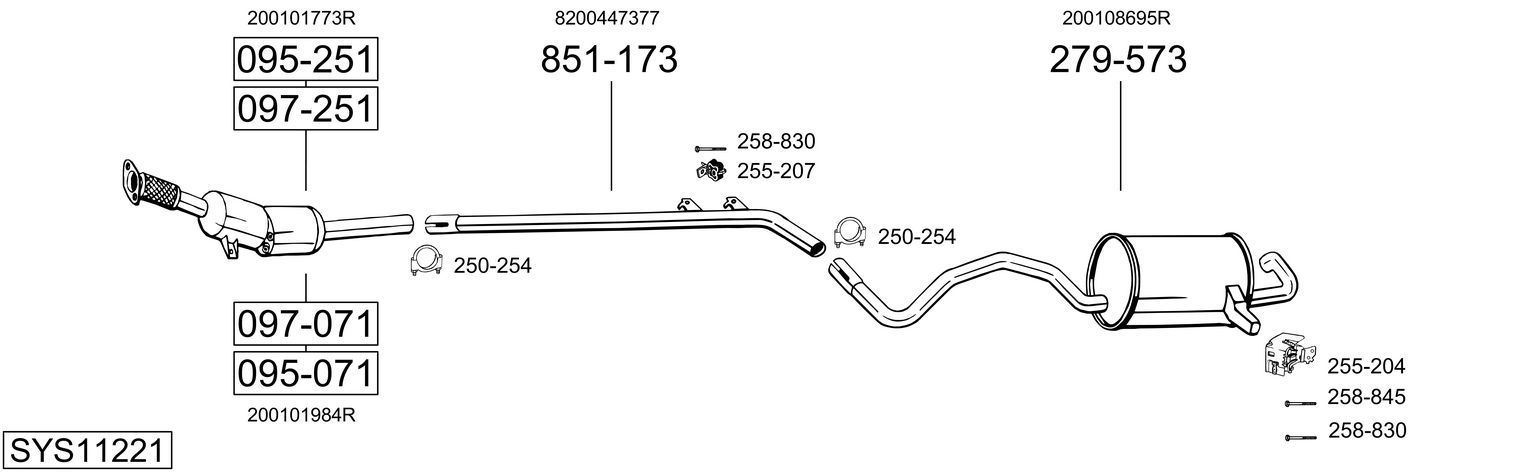 Išmetimo sistema BOSAL SYS11221