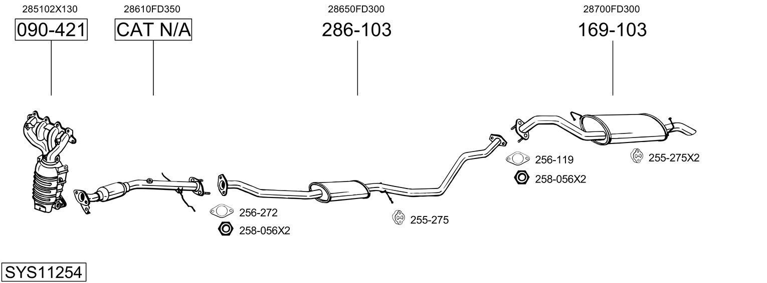 Išmetimo sistema BOSAL SYS11254