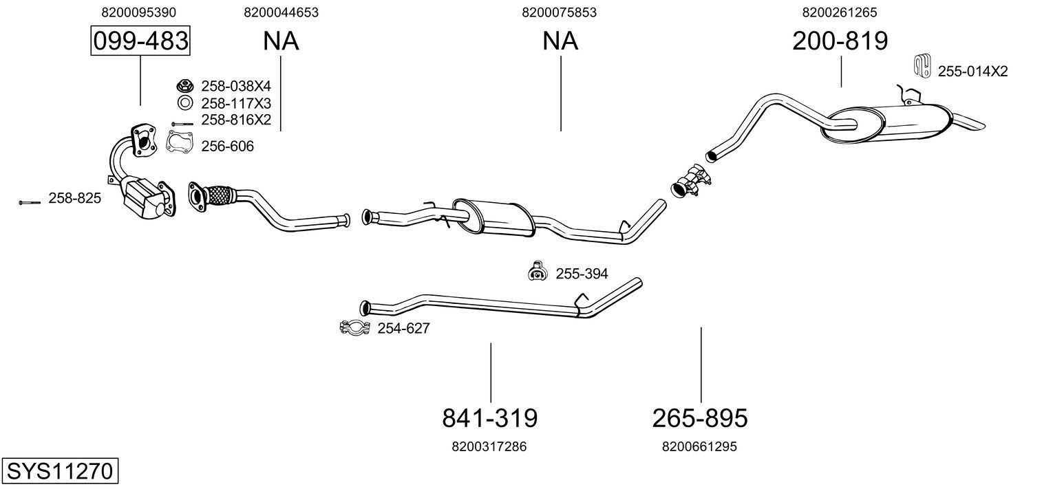 Išmetimo sistema BOSAL SYS11270