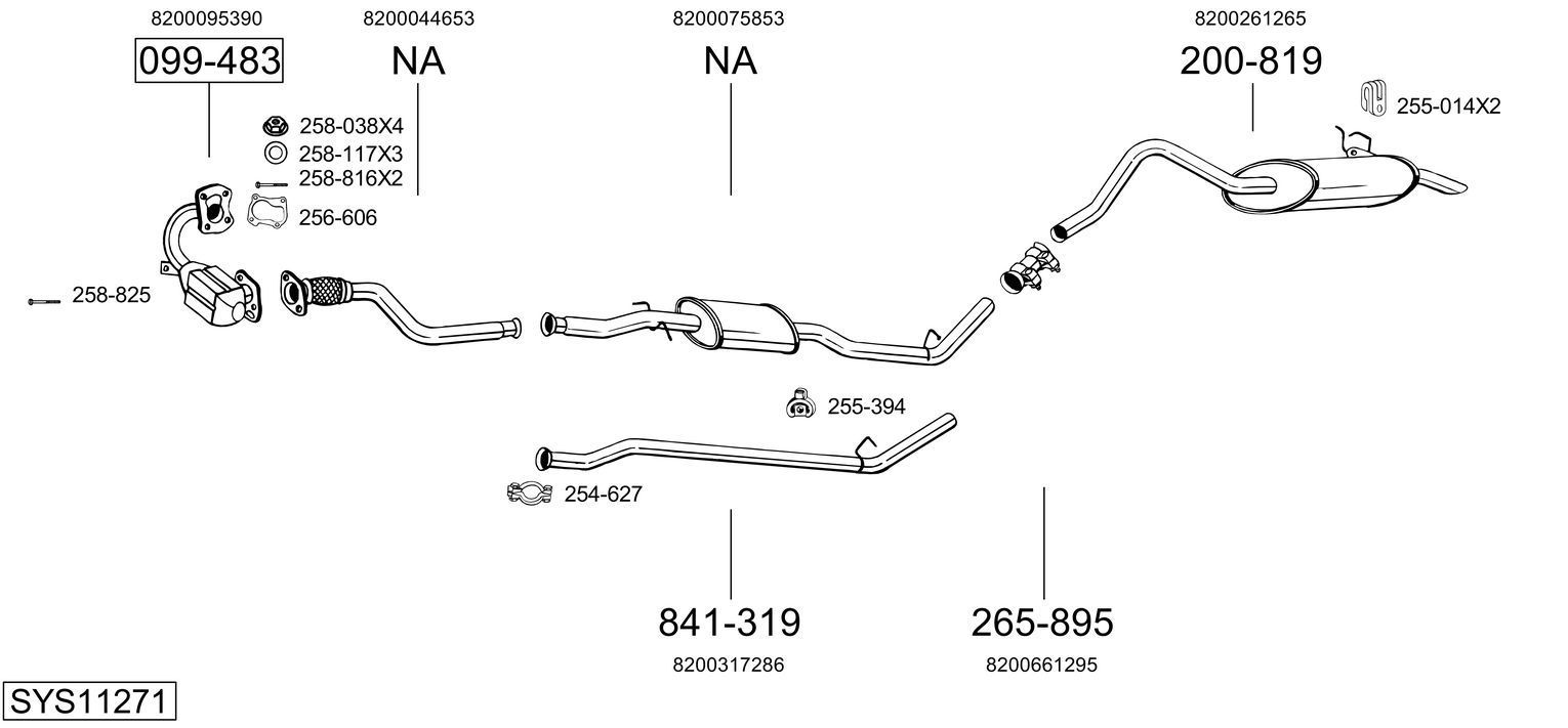 Išmetimo sistema BOSAL SYS11271