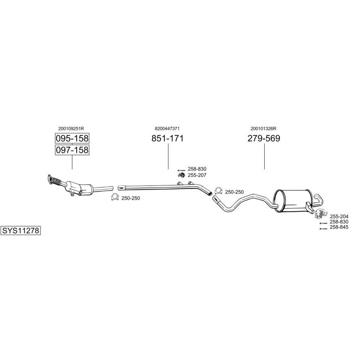 Išmetimo sistema BOSAL SYS11278