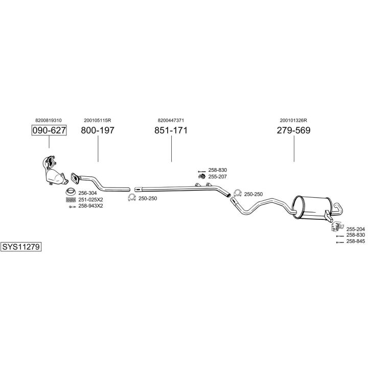 Išmetimo sistema BOSAL SYS11279