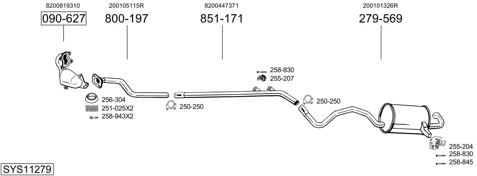 Išmetimo sistema BOSAL SYS11279