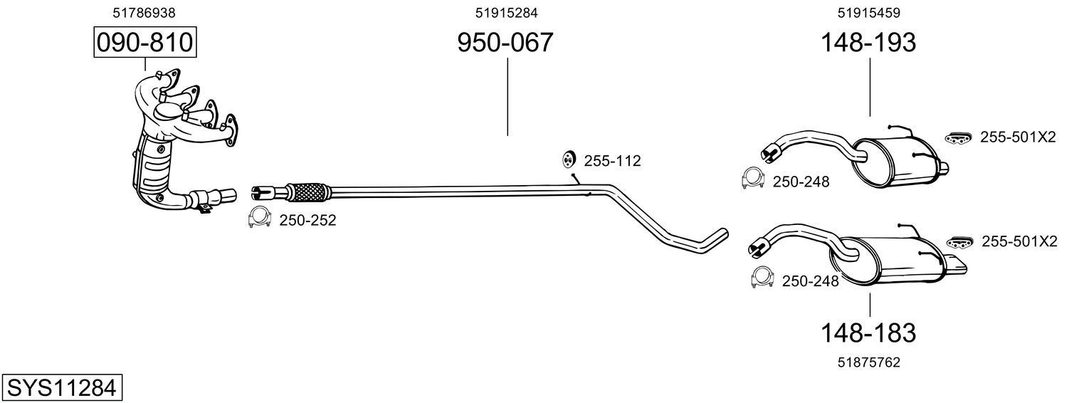 Išmetimo sistema BOSAL SYS11284