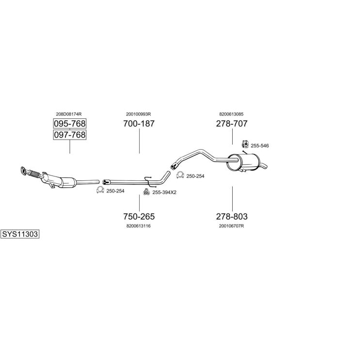 Išmetimo sistema BOSAL SYS11303