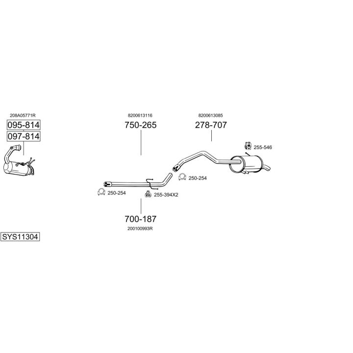 Išmetimo sistema BOSAL SYS11304