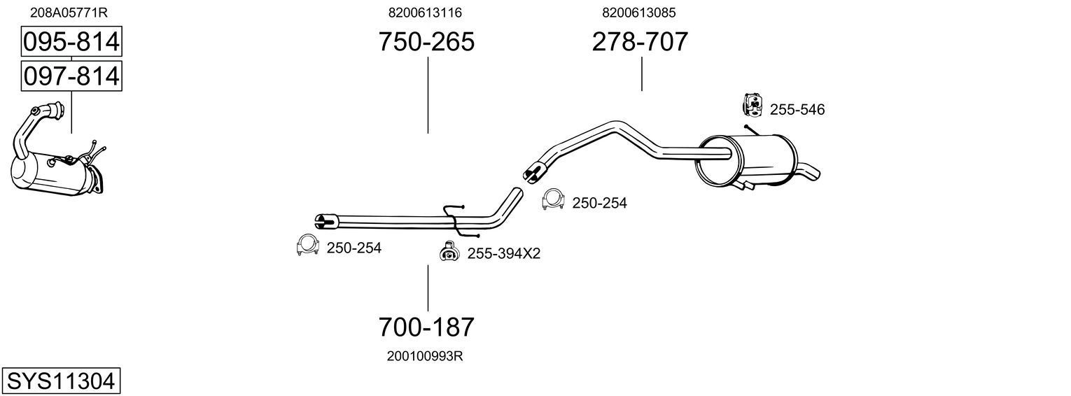 Išmetimo sistema BOSAL SYS11304