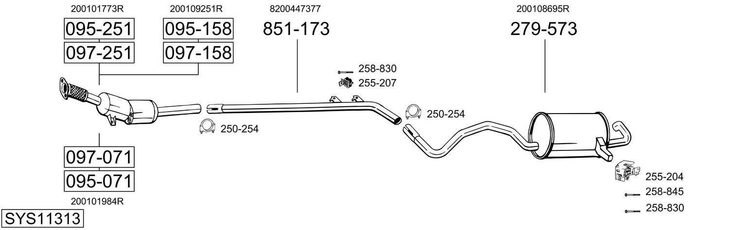 Išmetimo sistema BOSAL SYS11313