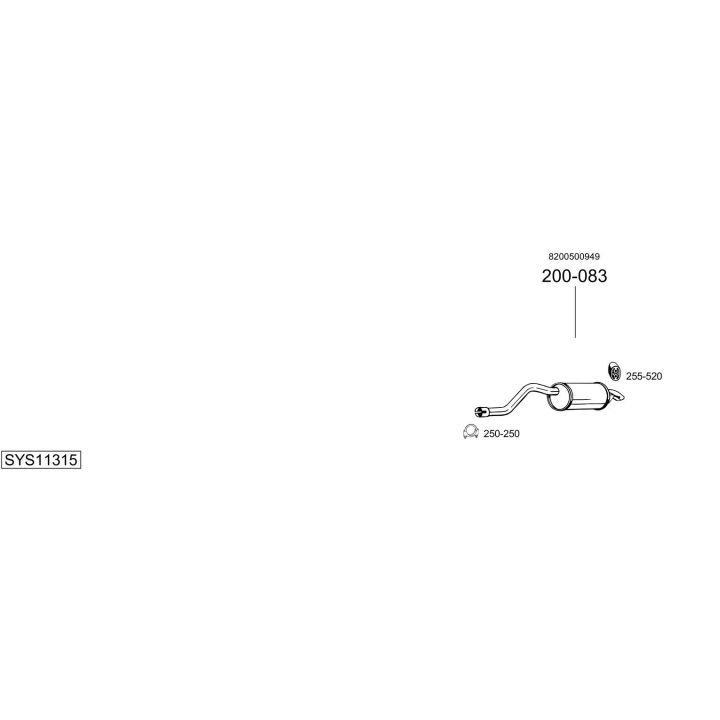 Išmetimo sistema BOSAL SYS11315