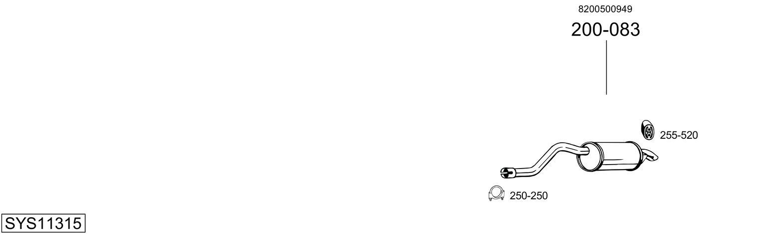 Išmetimo sistema BOSAL SYS11315