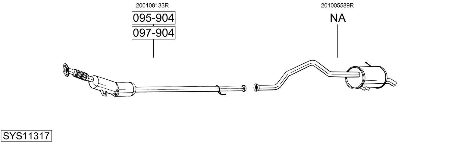 Išmetimo sistema BOSAL SYS11317