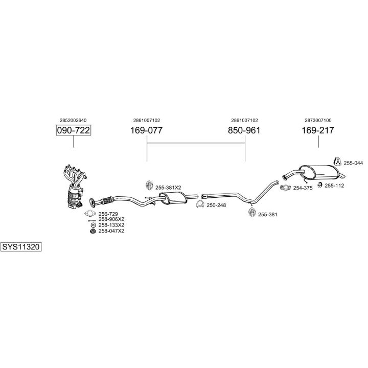 Išmetimo sistema BOSAL SYS11320