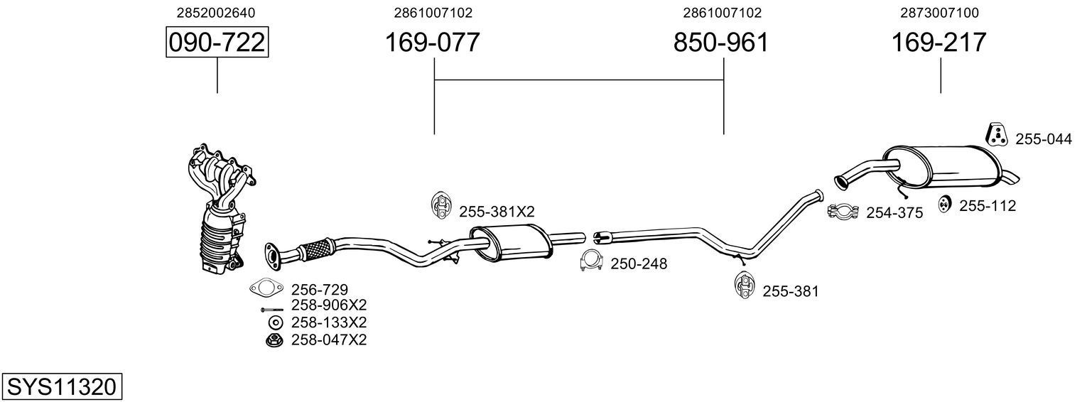 Išmetimo sistema BOSAL SYS11320