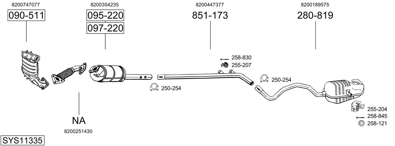 Išmetimo sistema BOSAL SYS11335