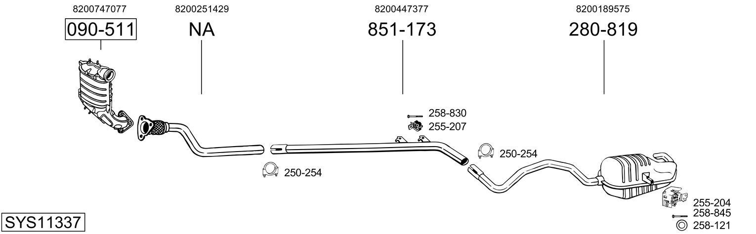 Išmetimo sistema BOSAL SYS11337