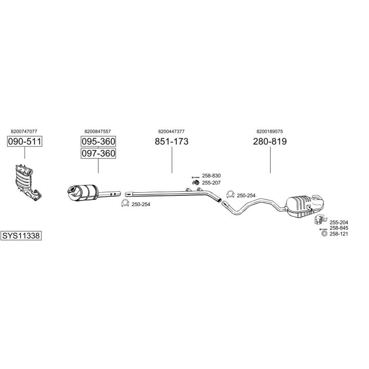 Išmetimo sistema BOSAL SYS11338