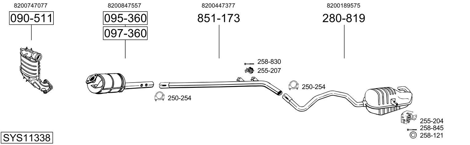 Išmetimo sistema BOSAL SYS11338
