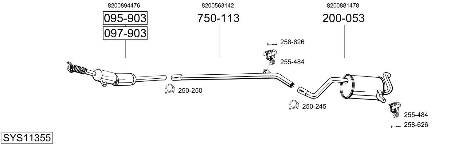 Išmetimo sistema BOSAL SYS11355