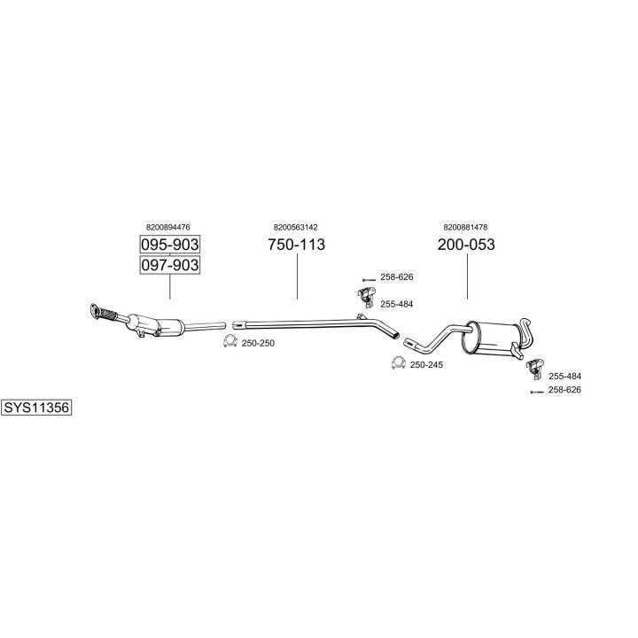 Išmetimo sistema BOSAL SYS11356
