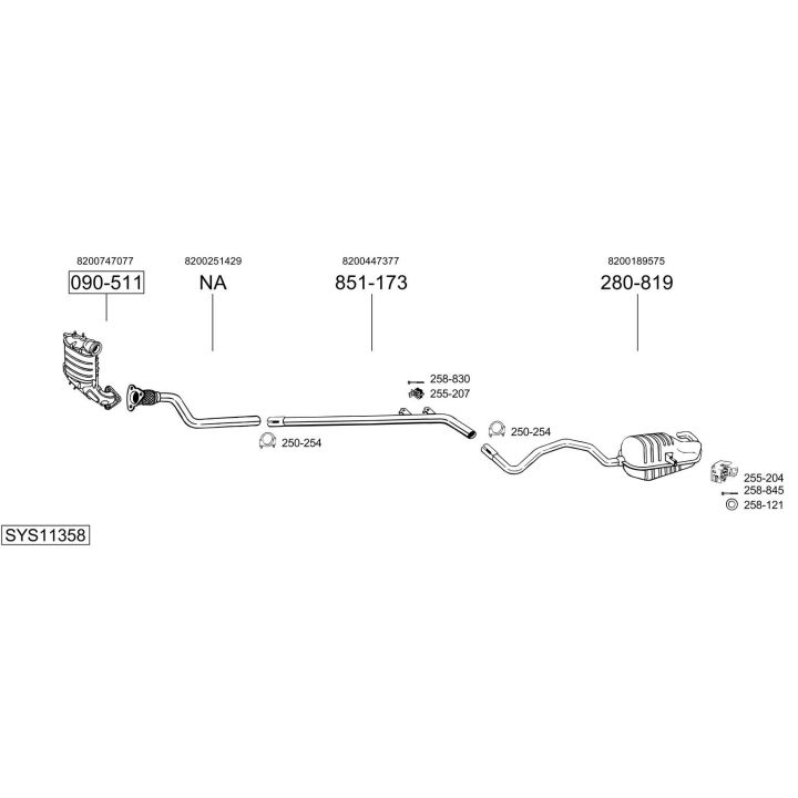 Išmetimo sistema BOSAL SYS11358