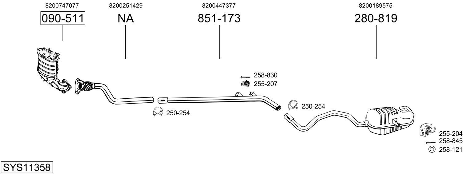 Išmetimo sistema BOSAL SYS11358