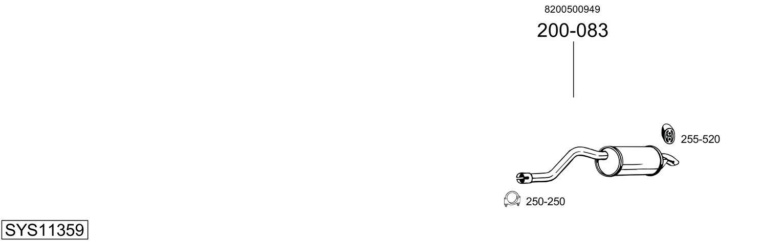 Išmetimo sistema BOSAL SYS11359