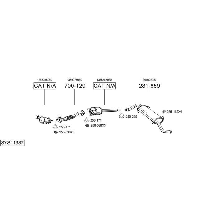 Išmetimo sistema BOSAL SYS11387