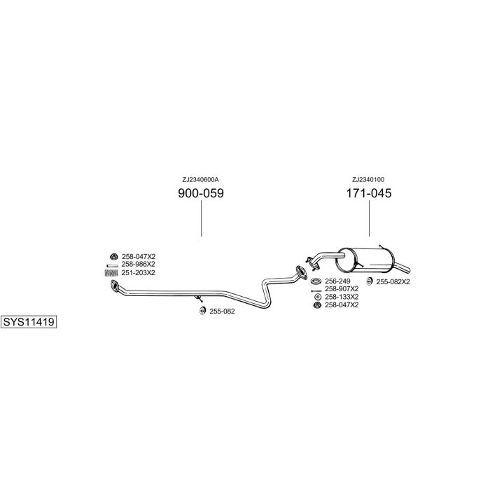 Išmetimo sistema BOSAL SYS11419
